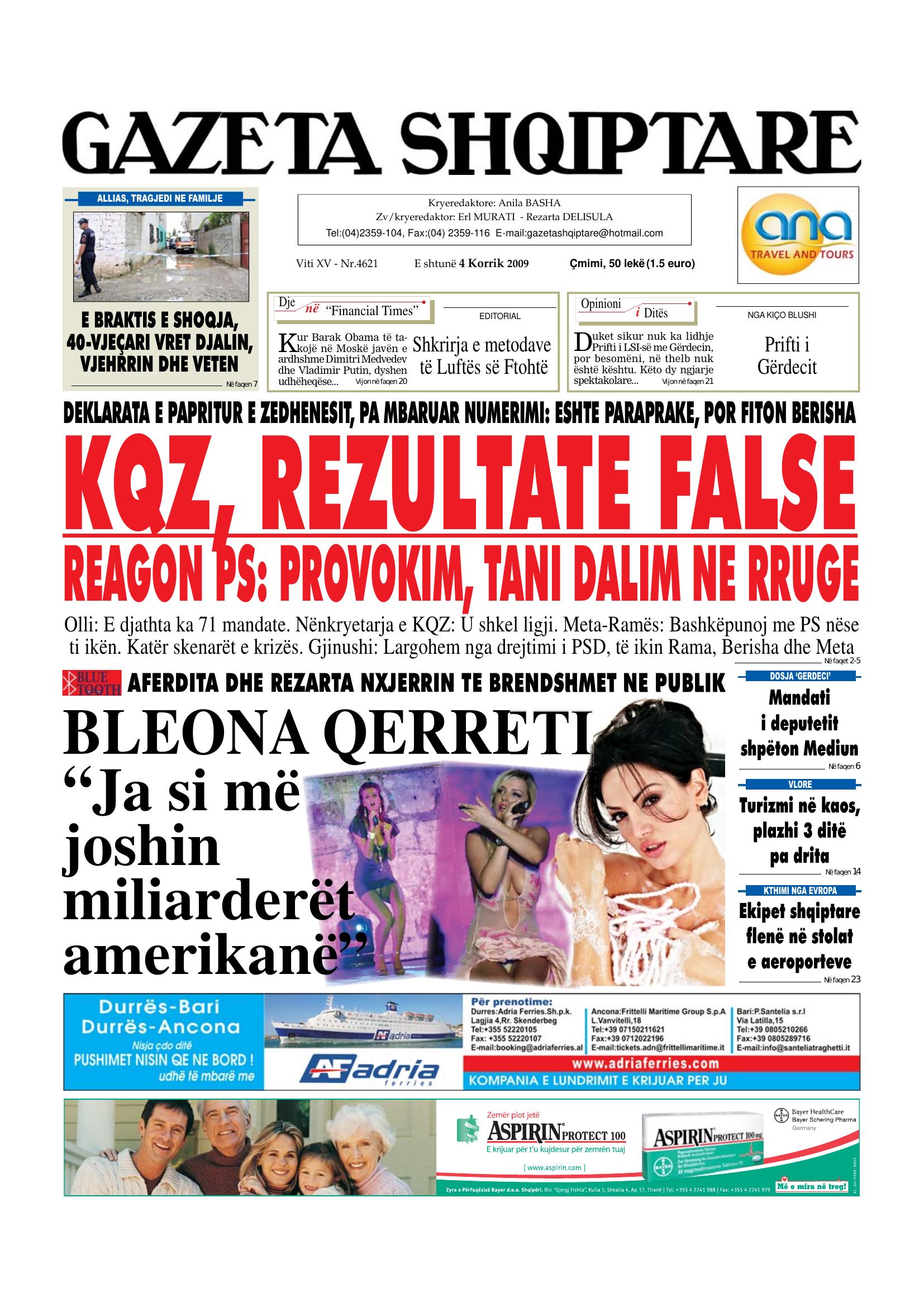 Gazeta Shqiptare 2009-07-04